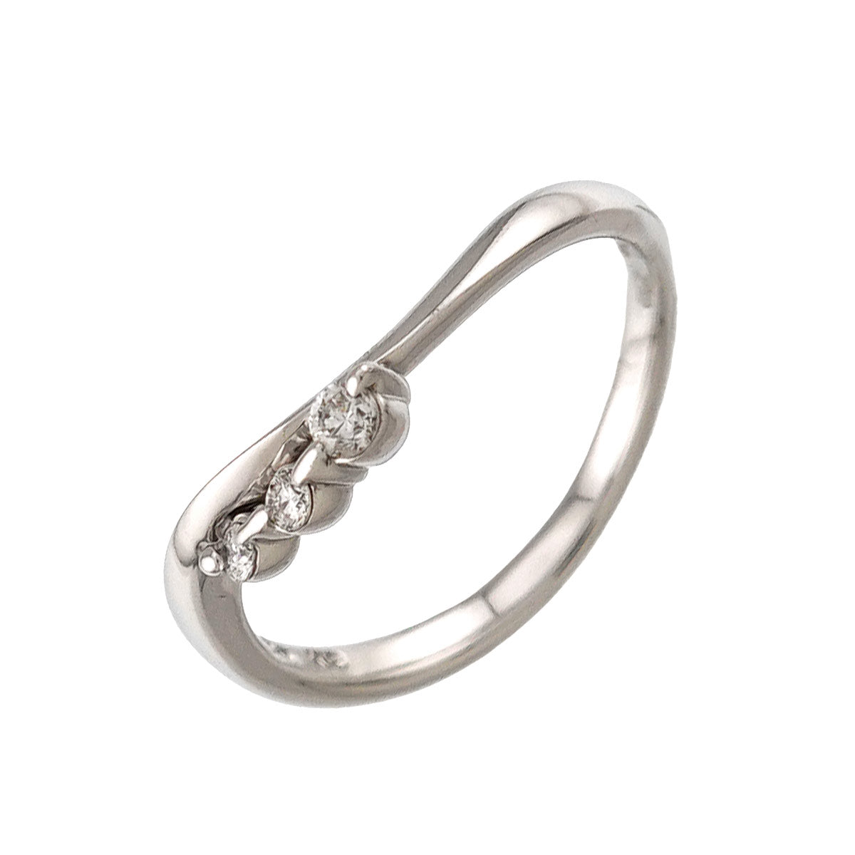 Diamond 0.05ct Ring 18K WG 750 Size3.75(US)