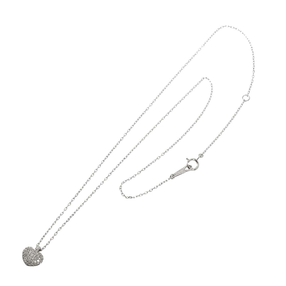 Heart Diamond 0.25ct Necklace 18K White Gold 750