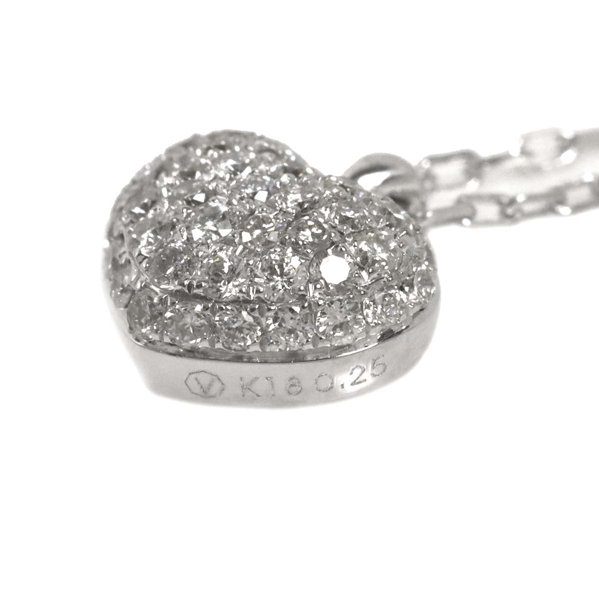 Heart Diamond 0.25ct Necklace 18K White Gold 750