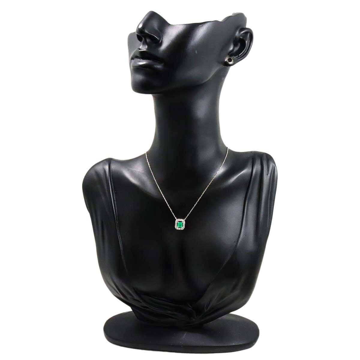 Emerald Diamond 0.28ct Necklace Platinum