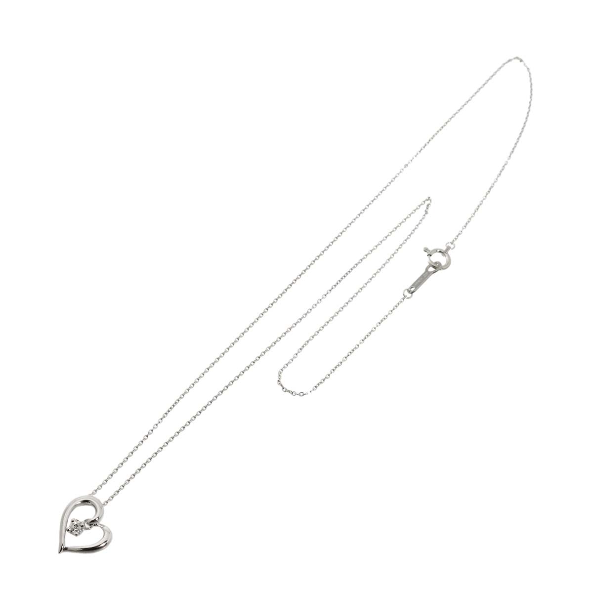 Heart Diamond Necklace 18K White Gold 750