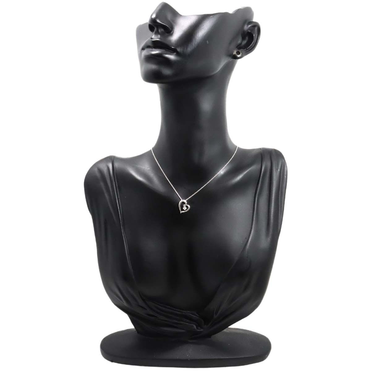 Heart Diamond Necklace 18K White Gold 750