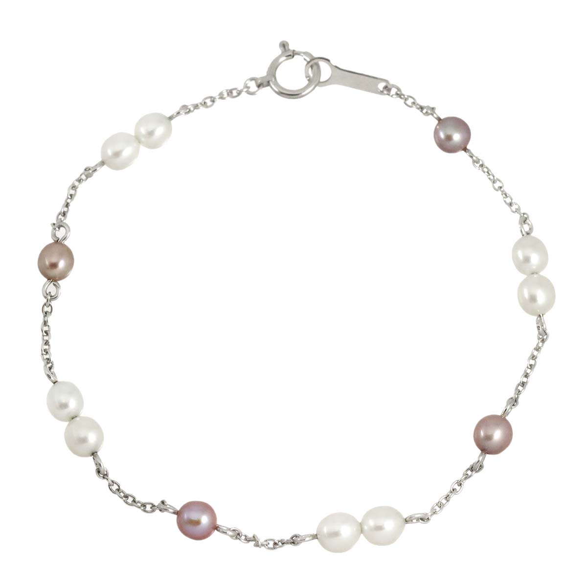 Freshwater cultured pearl 4.4-4.0mm Bracelet 18K WG 750