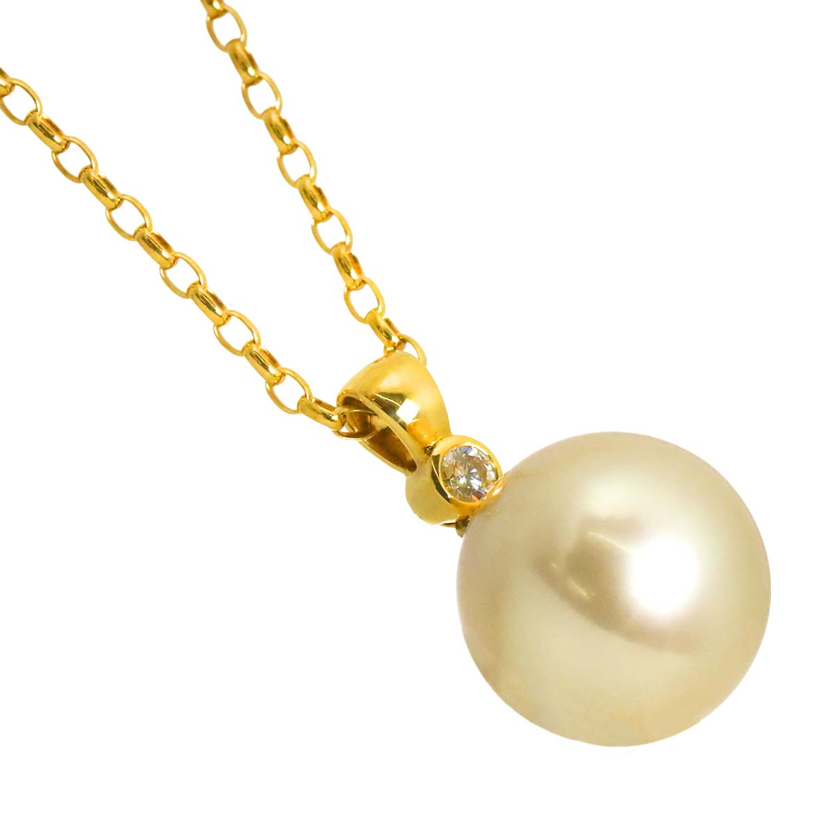 South Sea pearl 11.5mm Diamond Necklace 18K YG 750