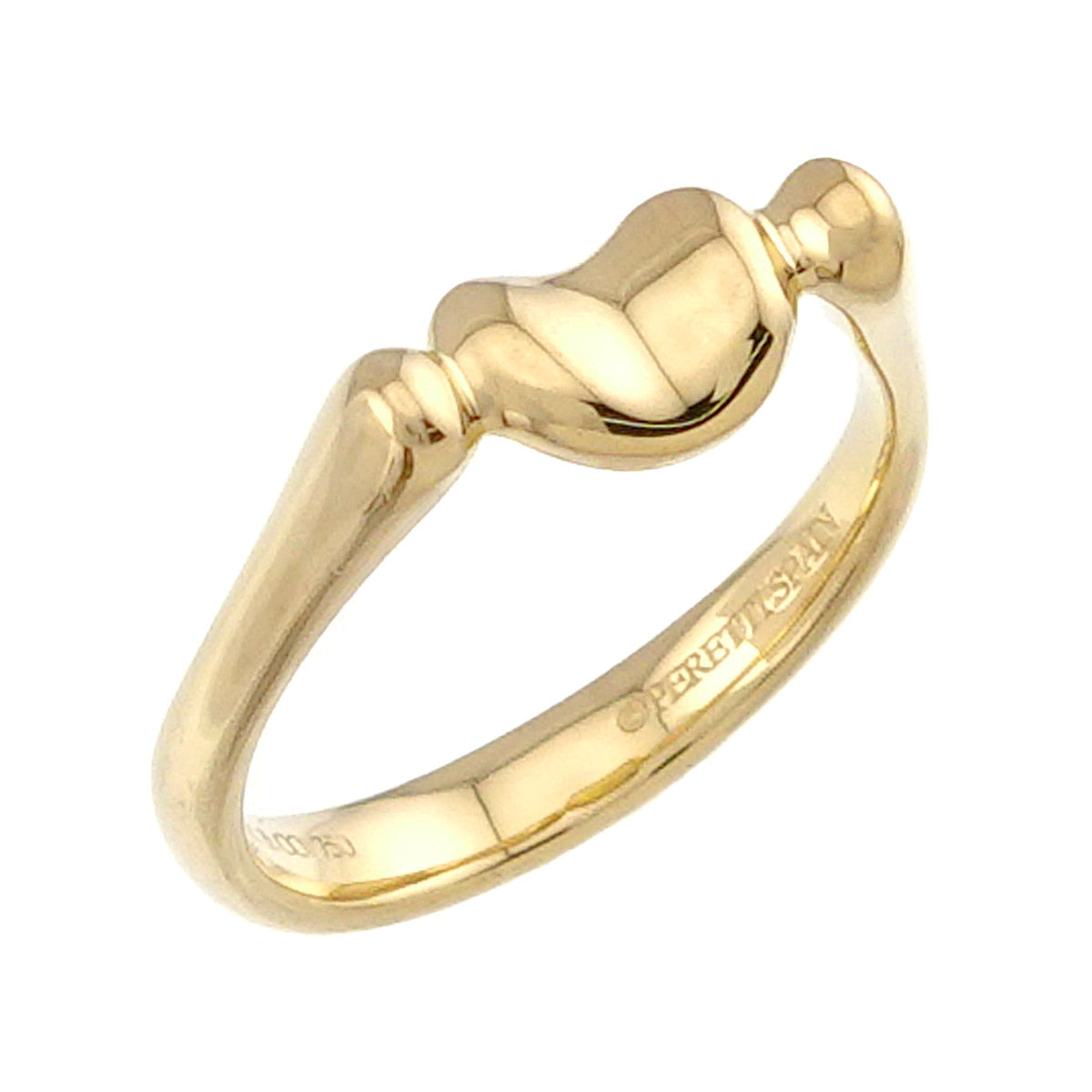 Bean Ring 18K Yellow Gold 750 Size6.25-6.5(US)