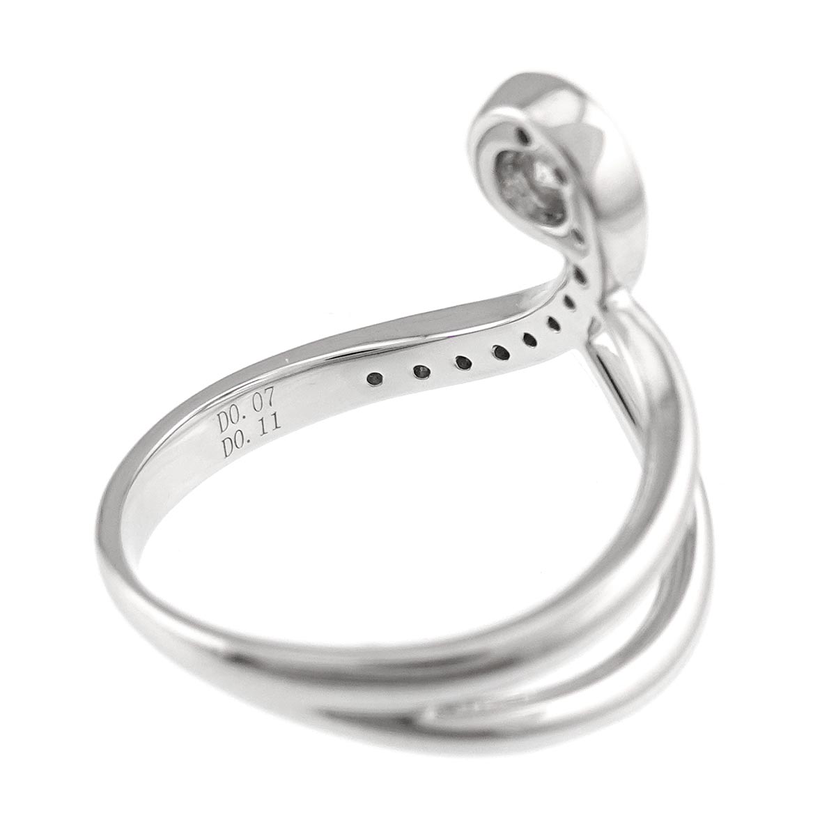 Diamond 0.11ct/0.07ct Ring 18K WG size6-6.25(US)