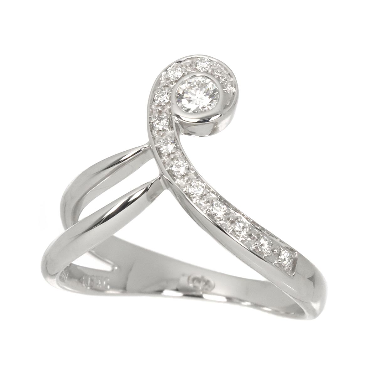 Diamond 0.11ct/0.07ct Ring 18K WG size6-6.25(US)
