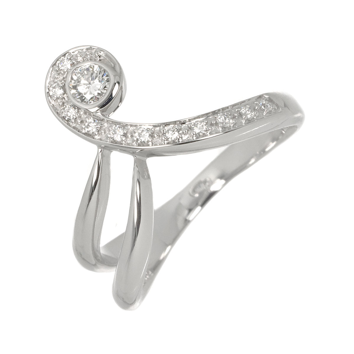 Diamond 0.11ct/0.07ct Ring 18K WG size6-6.25(US)