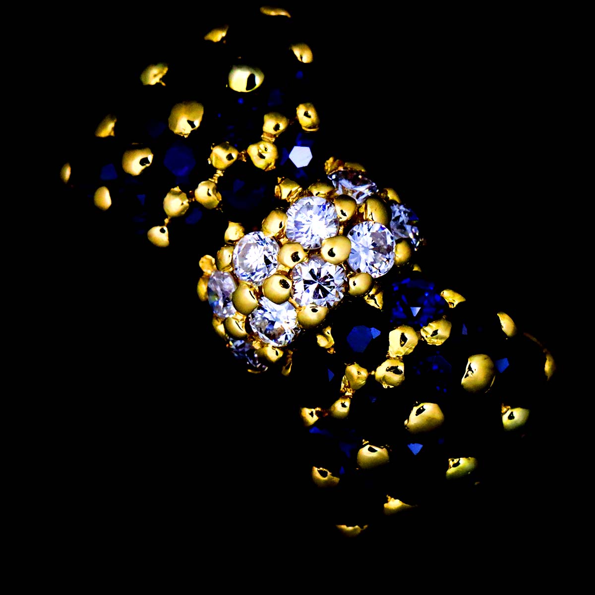 Sapphire 2.27ct Diamond 0.28ct Ring 18K YG Size6.75(US)