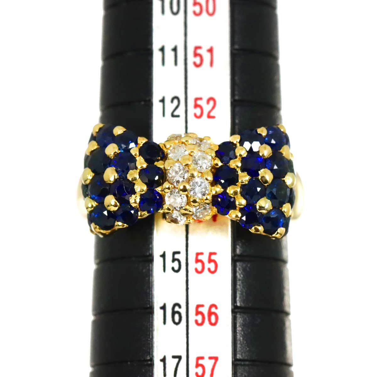Sapphire 2.27ct Diamond 0.28ct Ring 18K YG Size6.75(US)