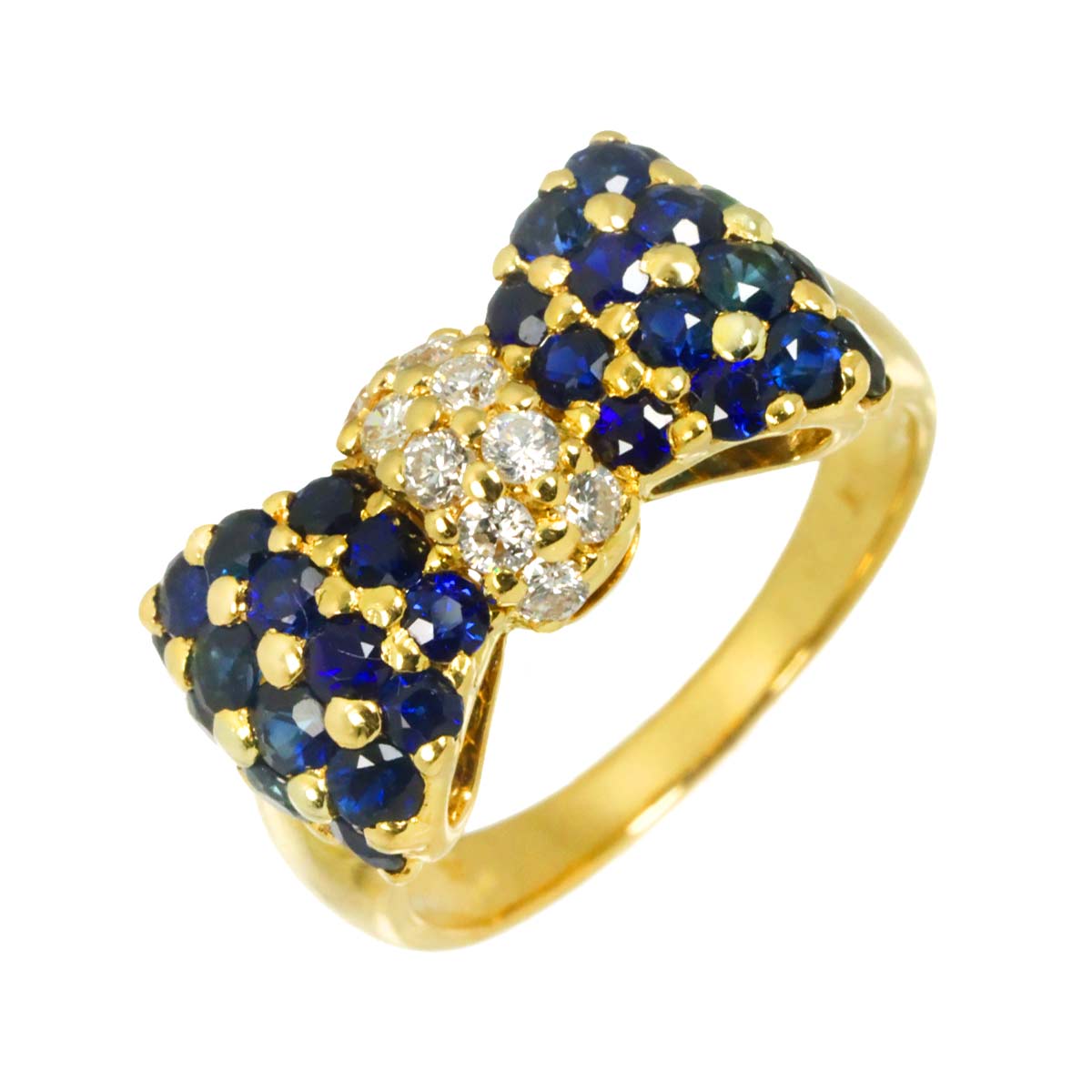 Sapphire 2.27ct Diamond 0.28ct Ring 18K YG Size6.75(US)