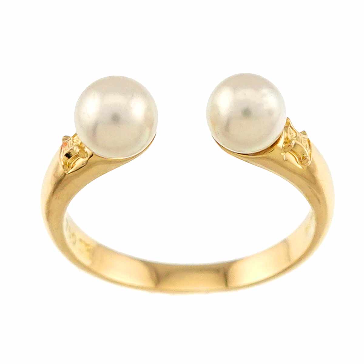 Akoya Pearl 5.2-5.0mm Ring 18K YG 750 size5.5-5.75(US)