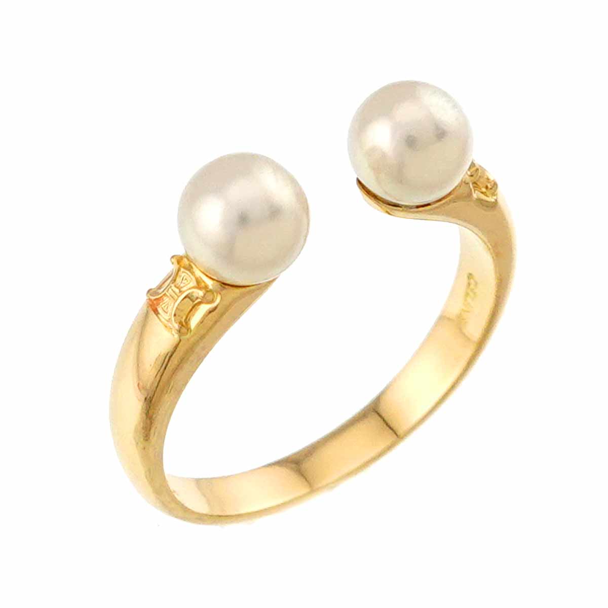 Akoya Pearl 5.2-5.0mm Ring 18K YG 750 size5.5-5.75(US)