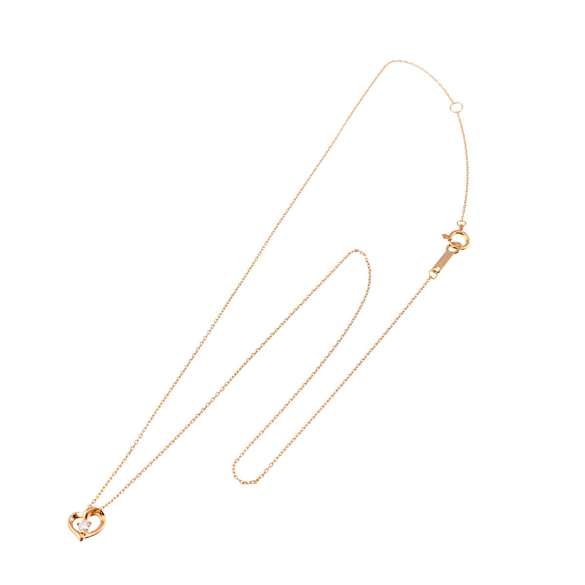 Diamond Heart Necklace 18K Pink Gold 750
