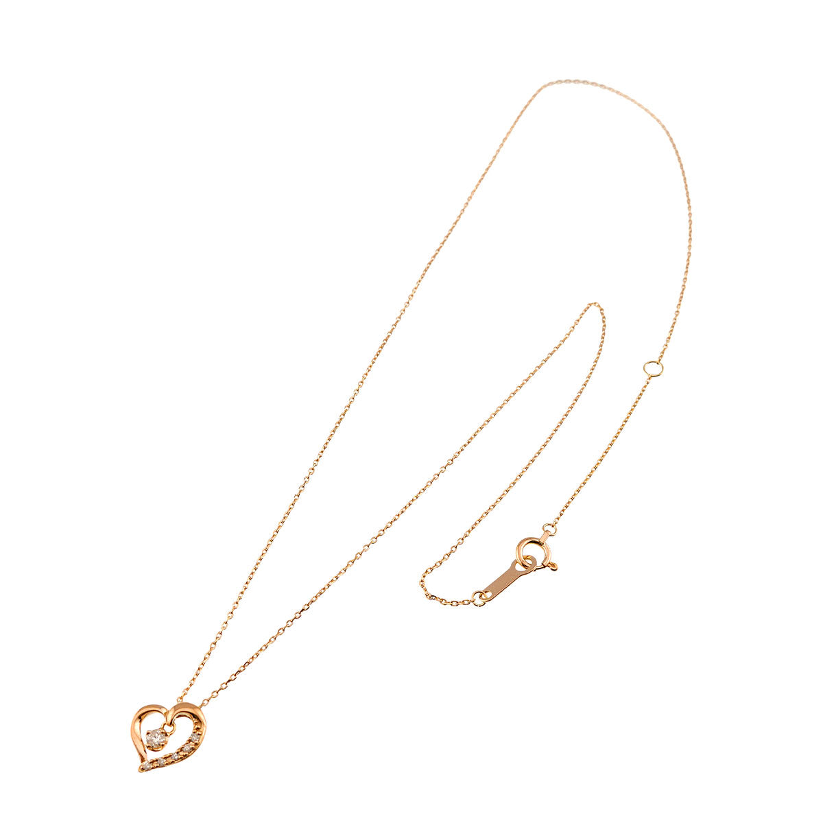 Diamond Heart Necklace 18K Pink Gold 750