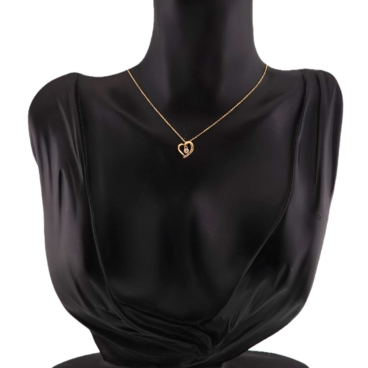 Diamond Heart Necklace 18K Pink Gold 750