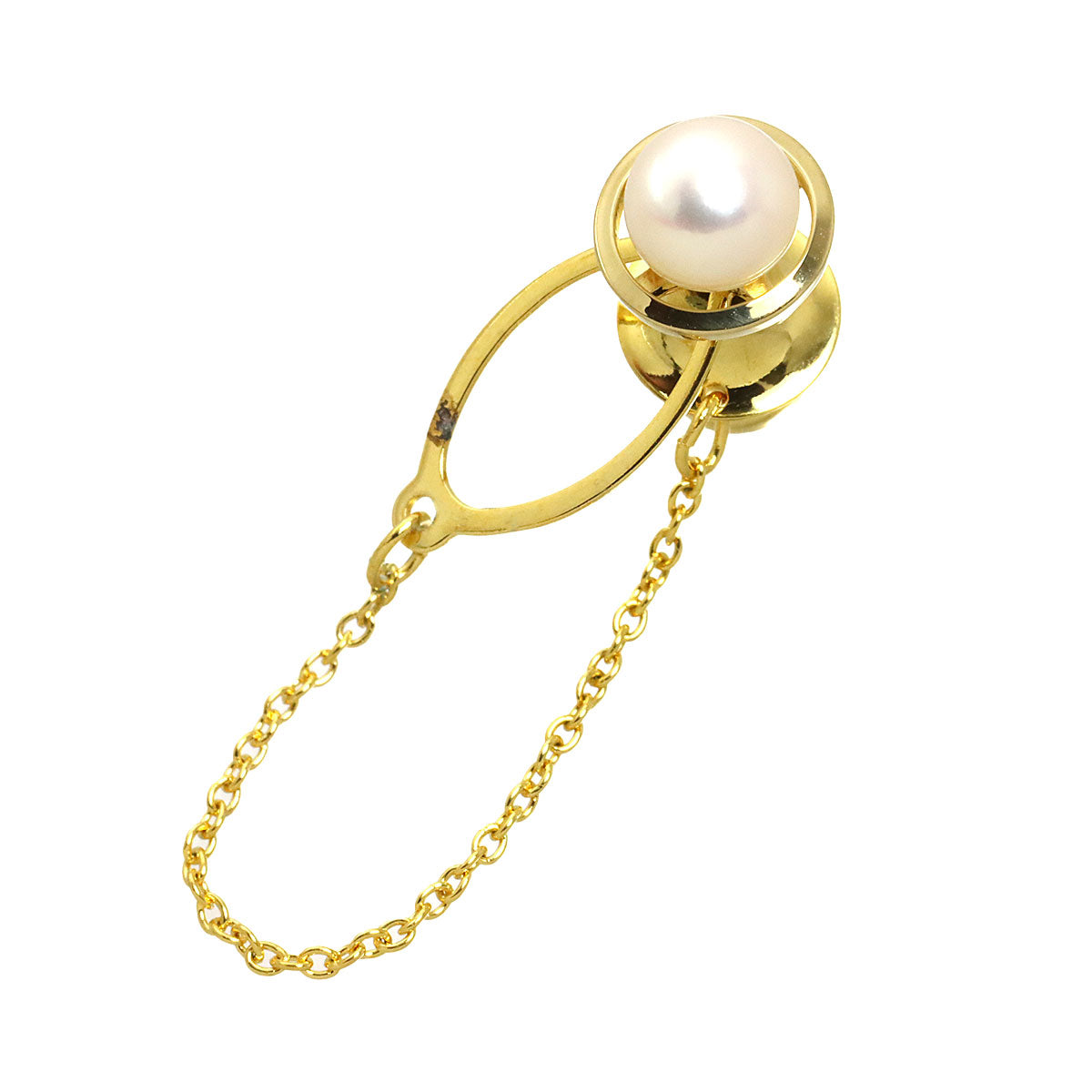 Akoya Pearl 6.8mm Pin Brooch 18K YG 750