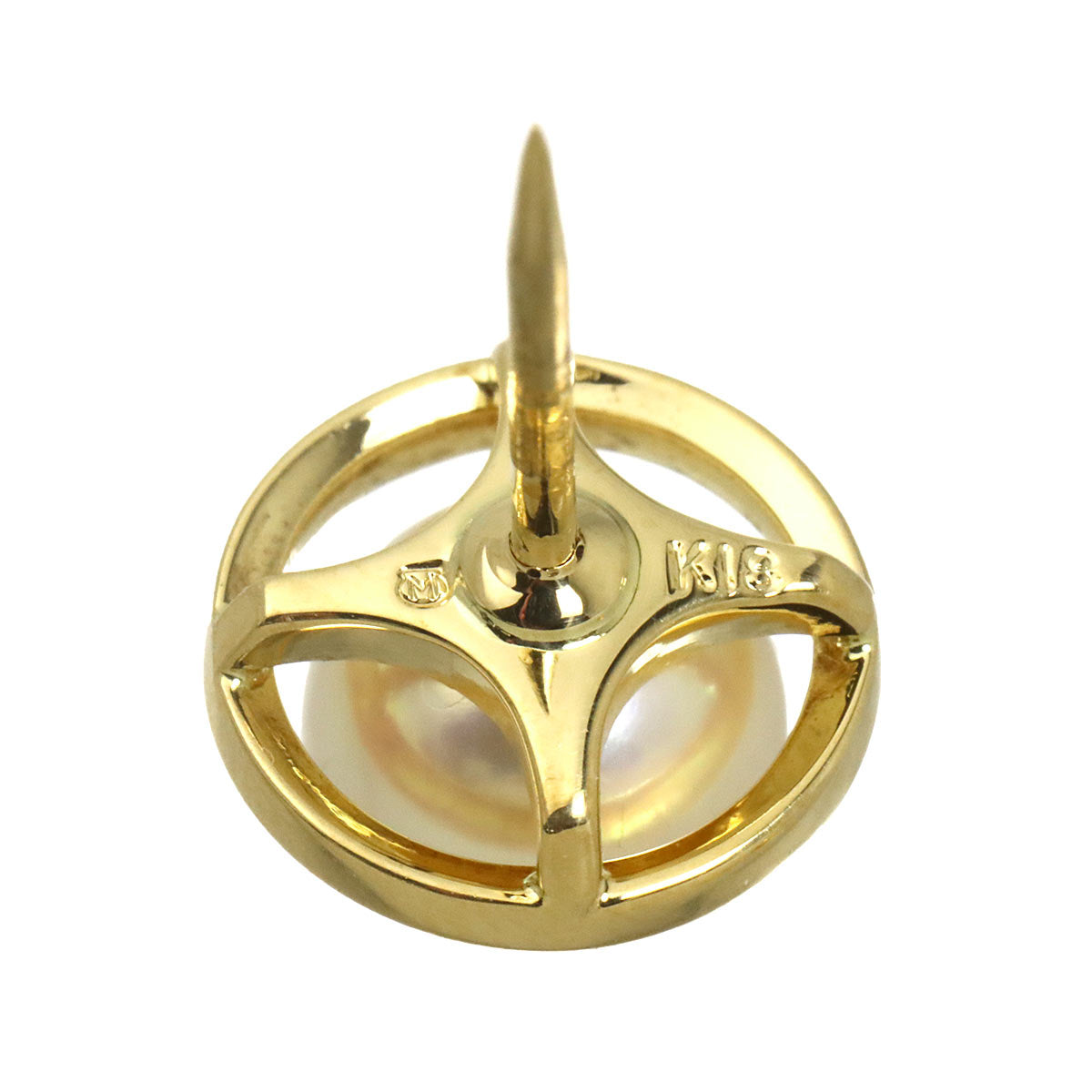 Akoya Pearl 6.8mm Pin Brooch 18K YG 750
