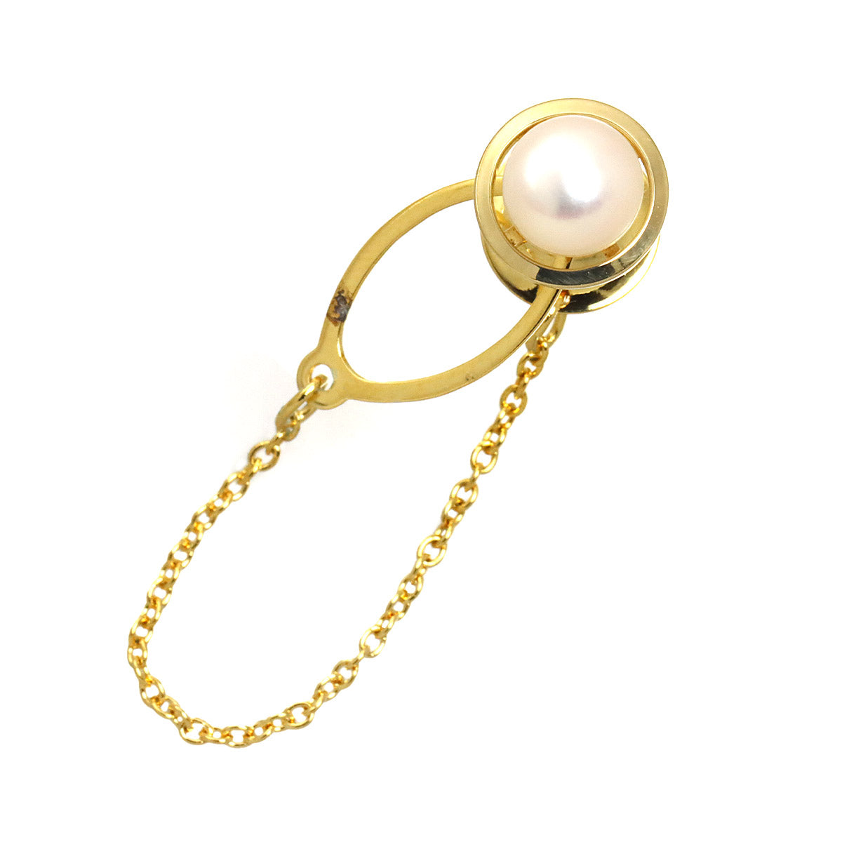 Akoya Pearl 6.8mm Pin Brooch 18K YG 750