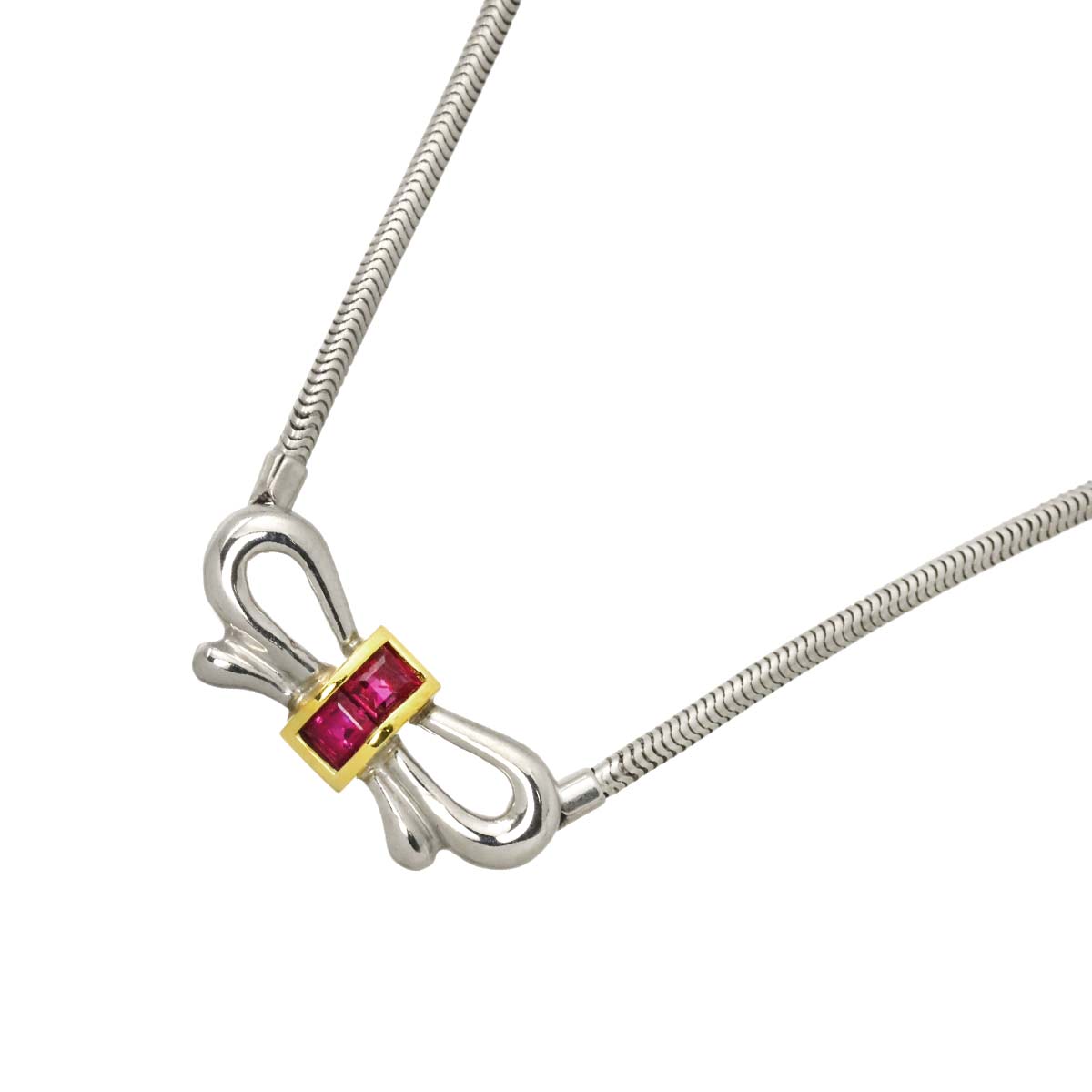 Ruby Necklace SV Silver 925 18K YG 750