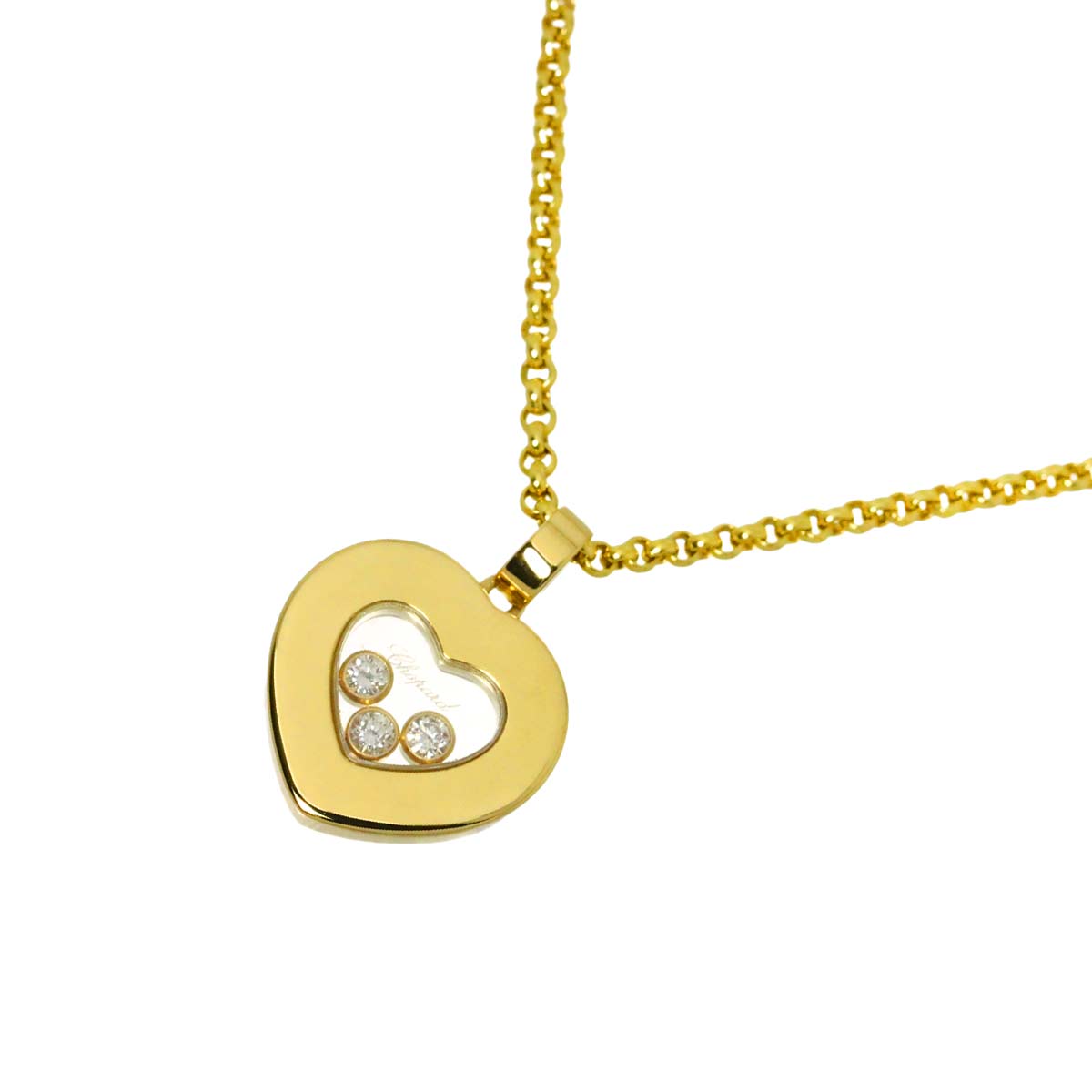 Happy Diamond Heart Necklace 18K Yellow Gold 750
