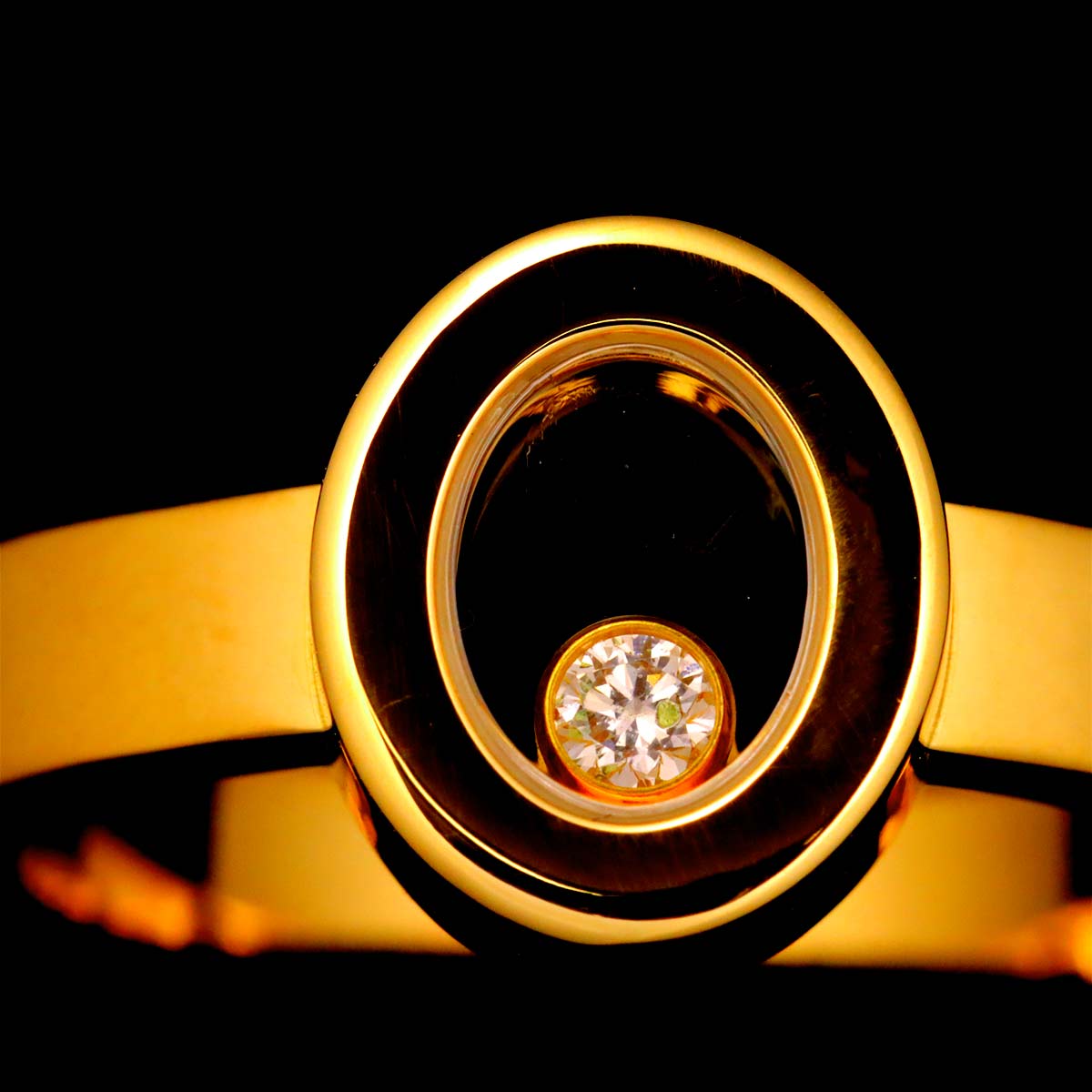 Happy Diamond Ring 18K YG 750 Size6(US)