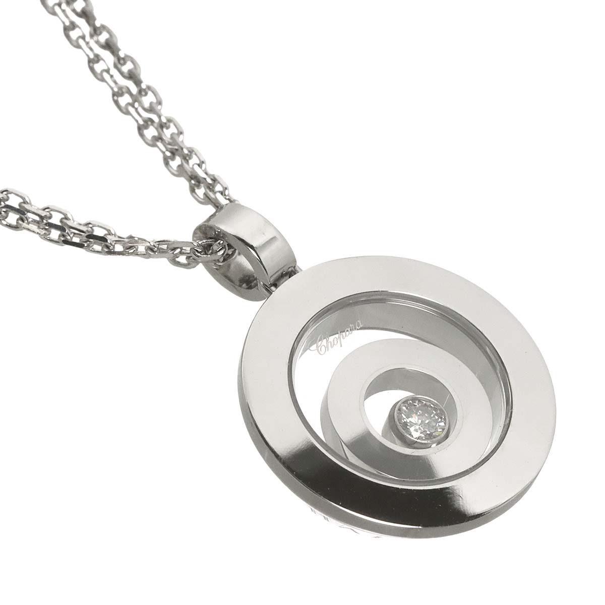 Happy Spirit Diamond Necklace 18K White Gold 750
