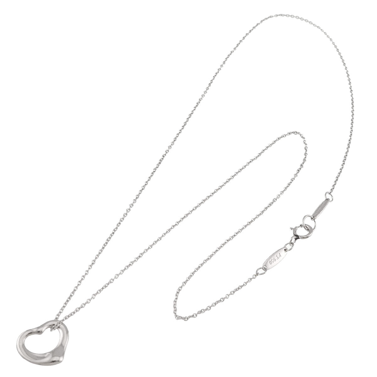 Open Heart Necklace Platinum