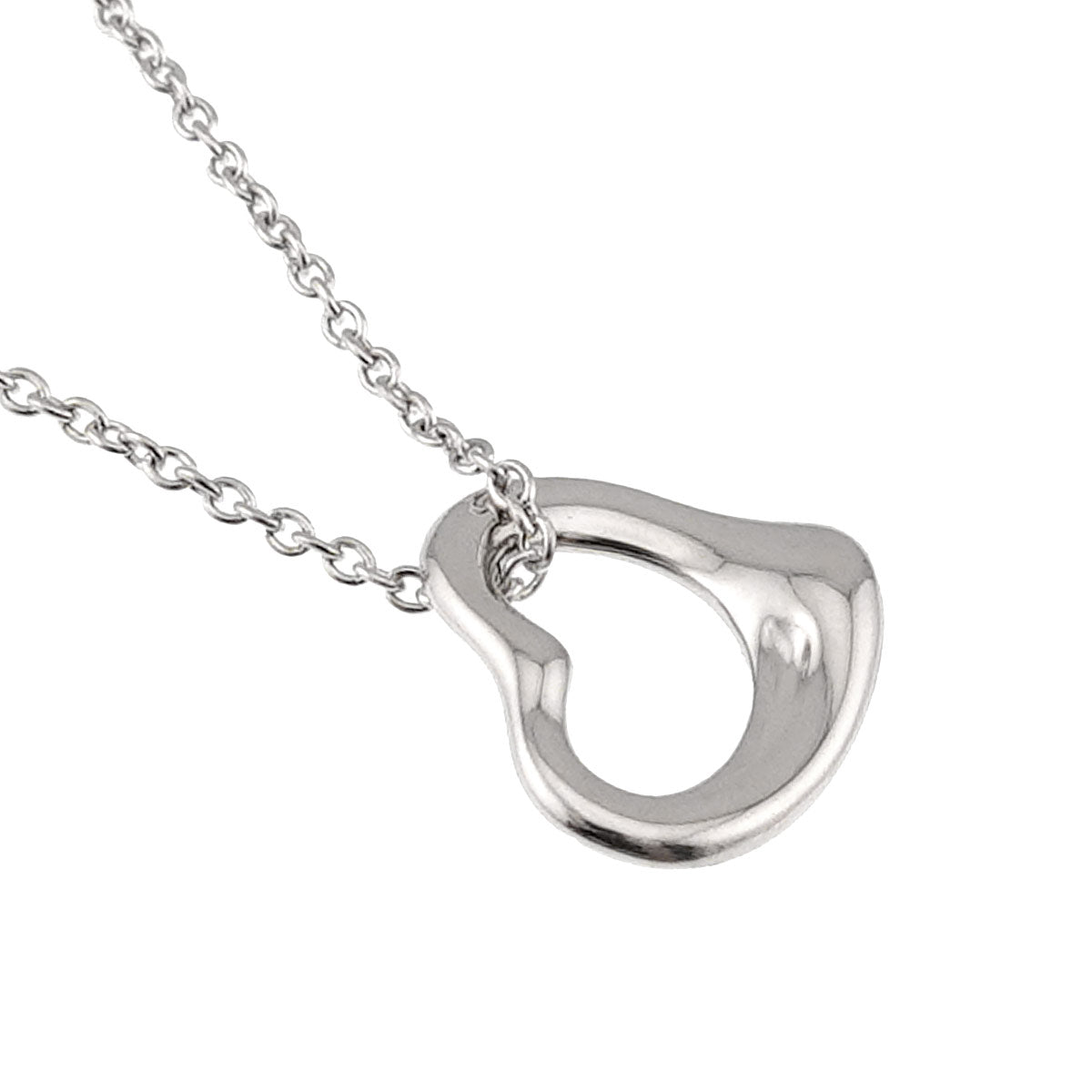Open Heart Necklace Platinum