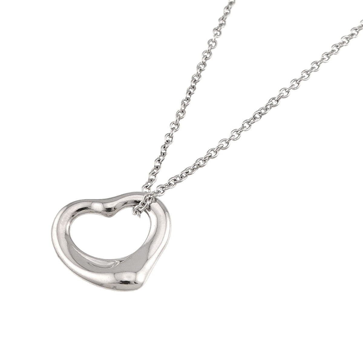 Open Heart Necklace Platinum
