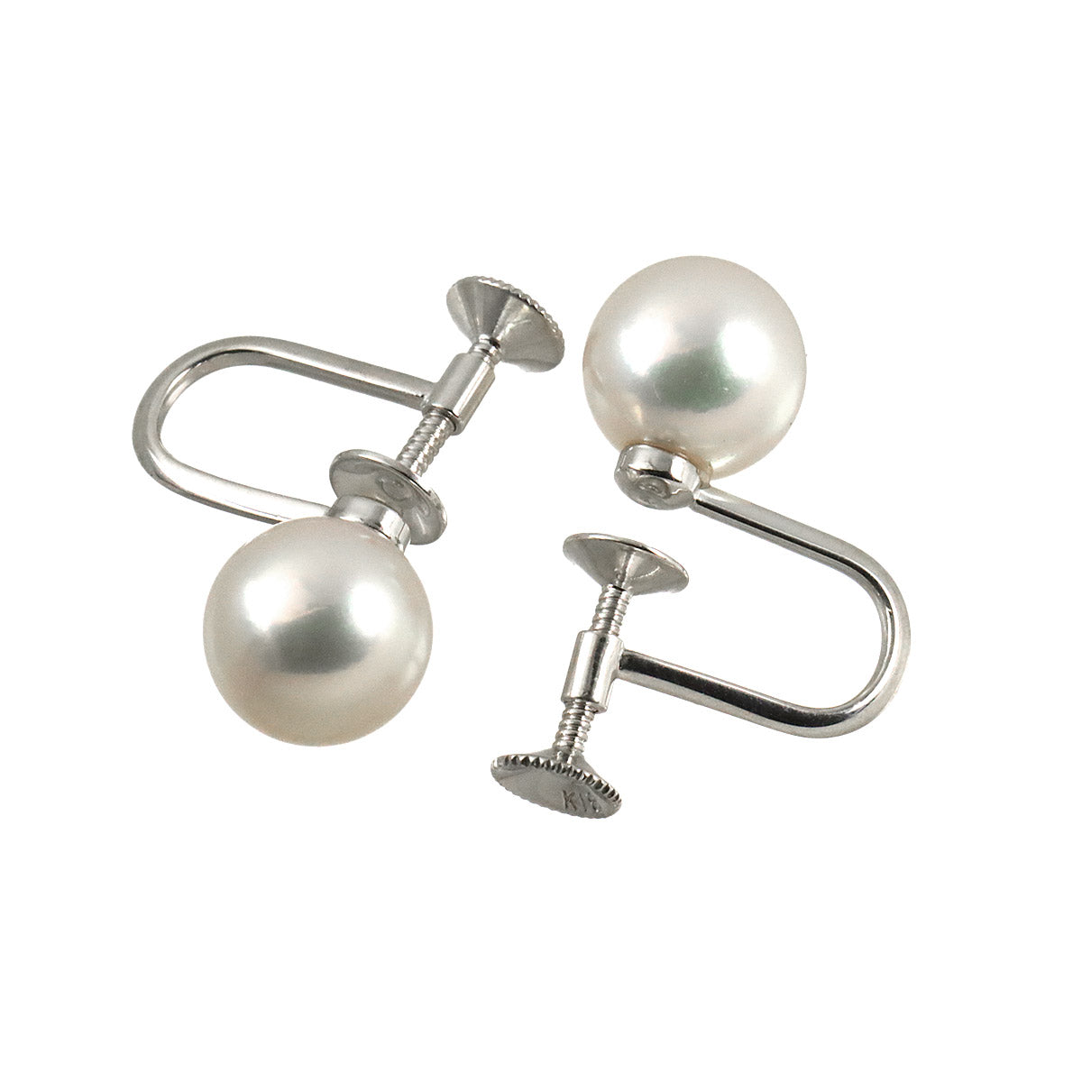Akoya Pearl 8.3mm Earrings 18K White Gold 750