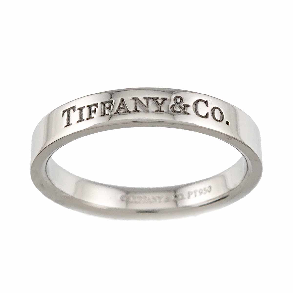 Logo Band Ring Platinum Size6-6.25(US)