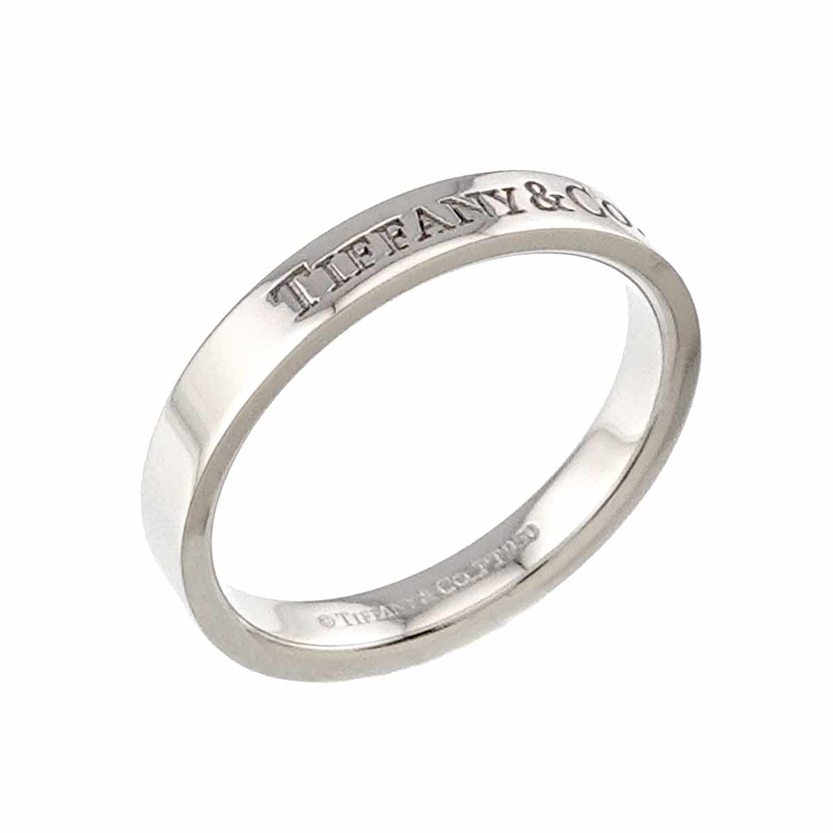 Logo Band Ring Platinum Size6-6.25(US)