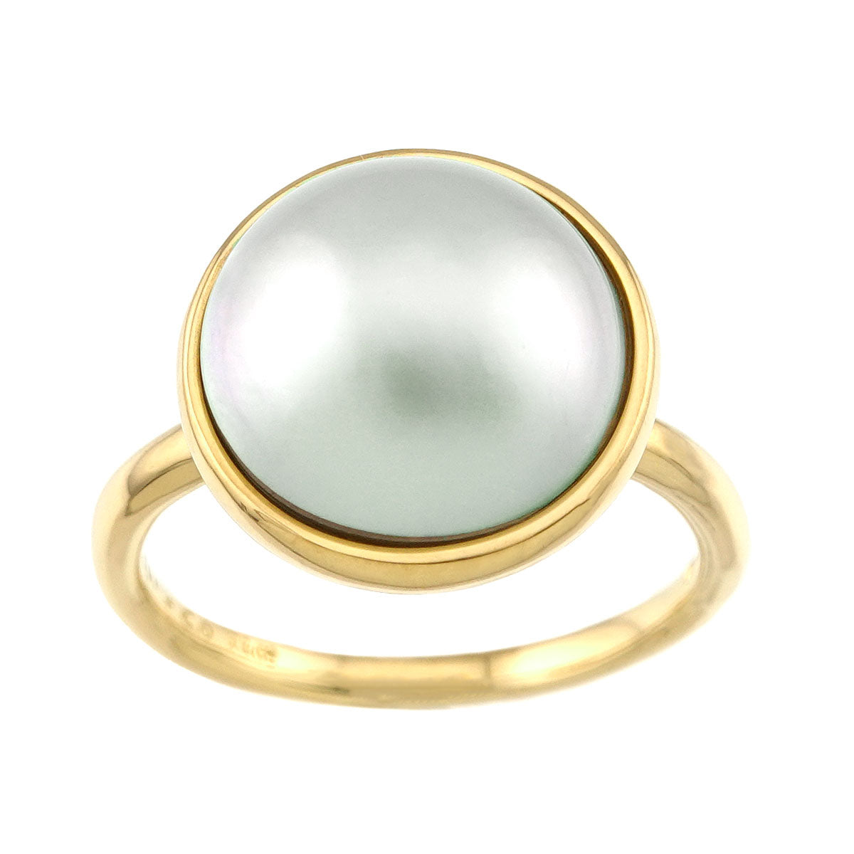 Mabe Pearl Ring 18K YG 750 Size5.5-5.75(US)
