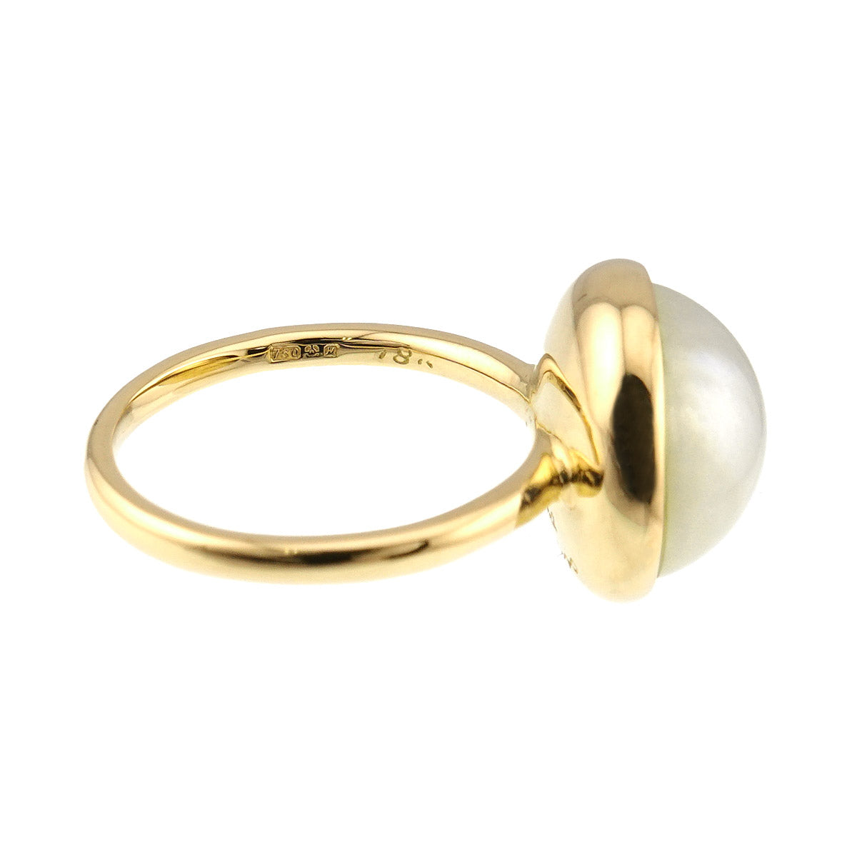 Mabe Pearl Ring 18K YG 750 Size5.5-5.75(US)