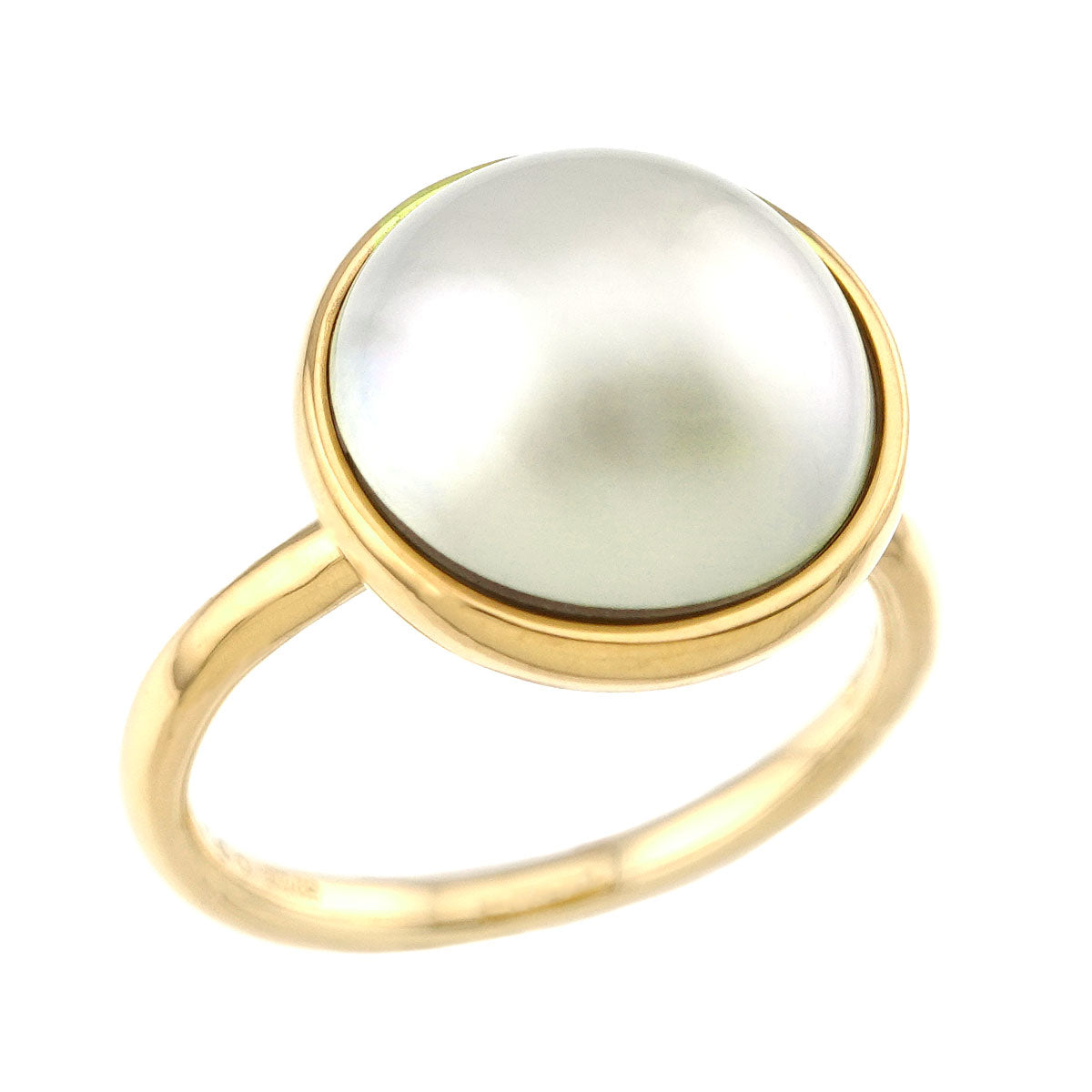 Mabe Pearl Ring 18K YG 750 Size5.5-5.75(US)