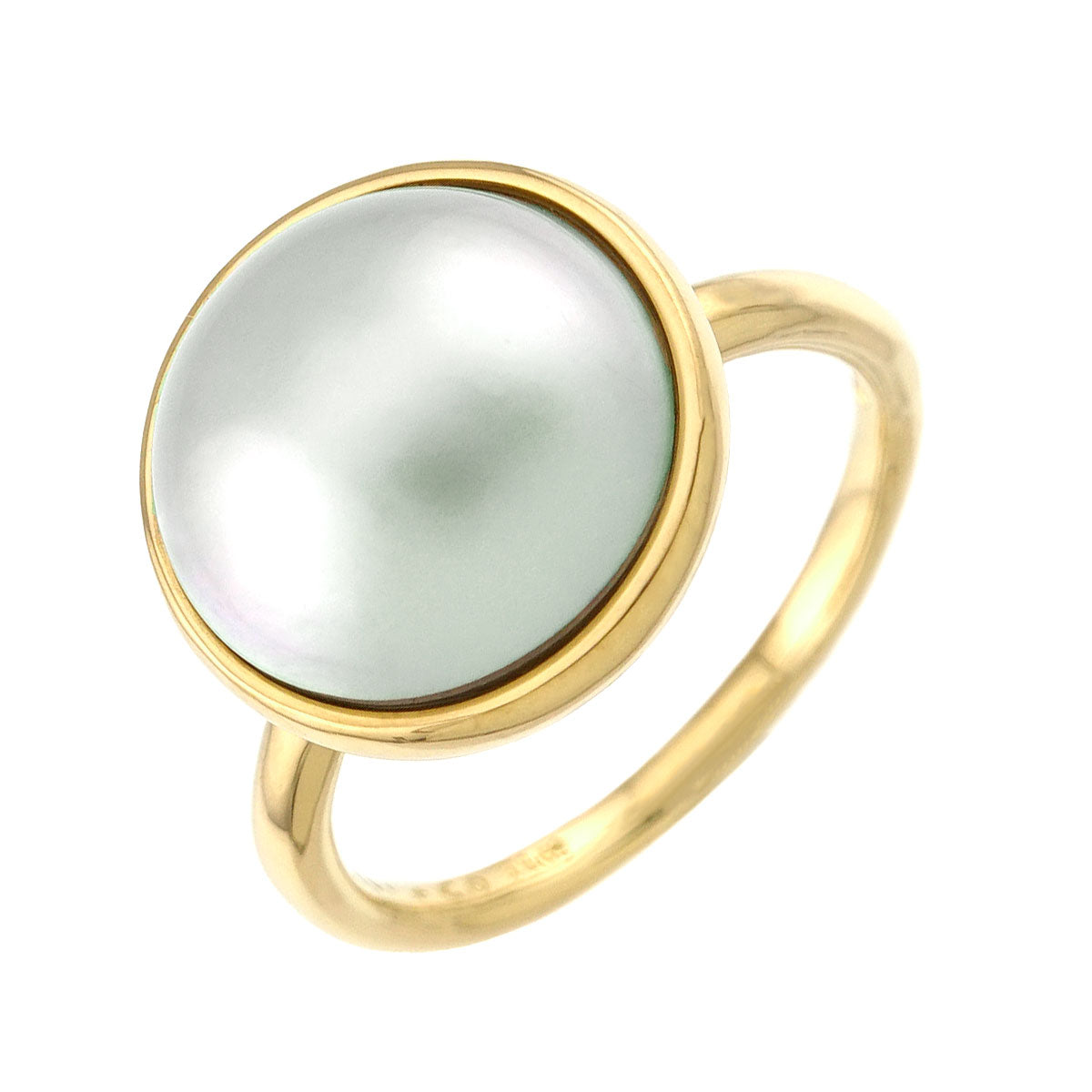 Mabe Pearl Ring 18K YG 750 Size5.5-5.75(US)