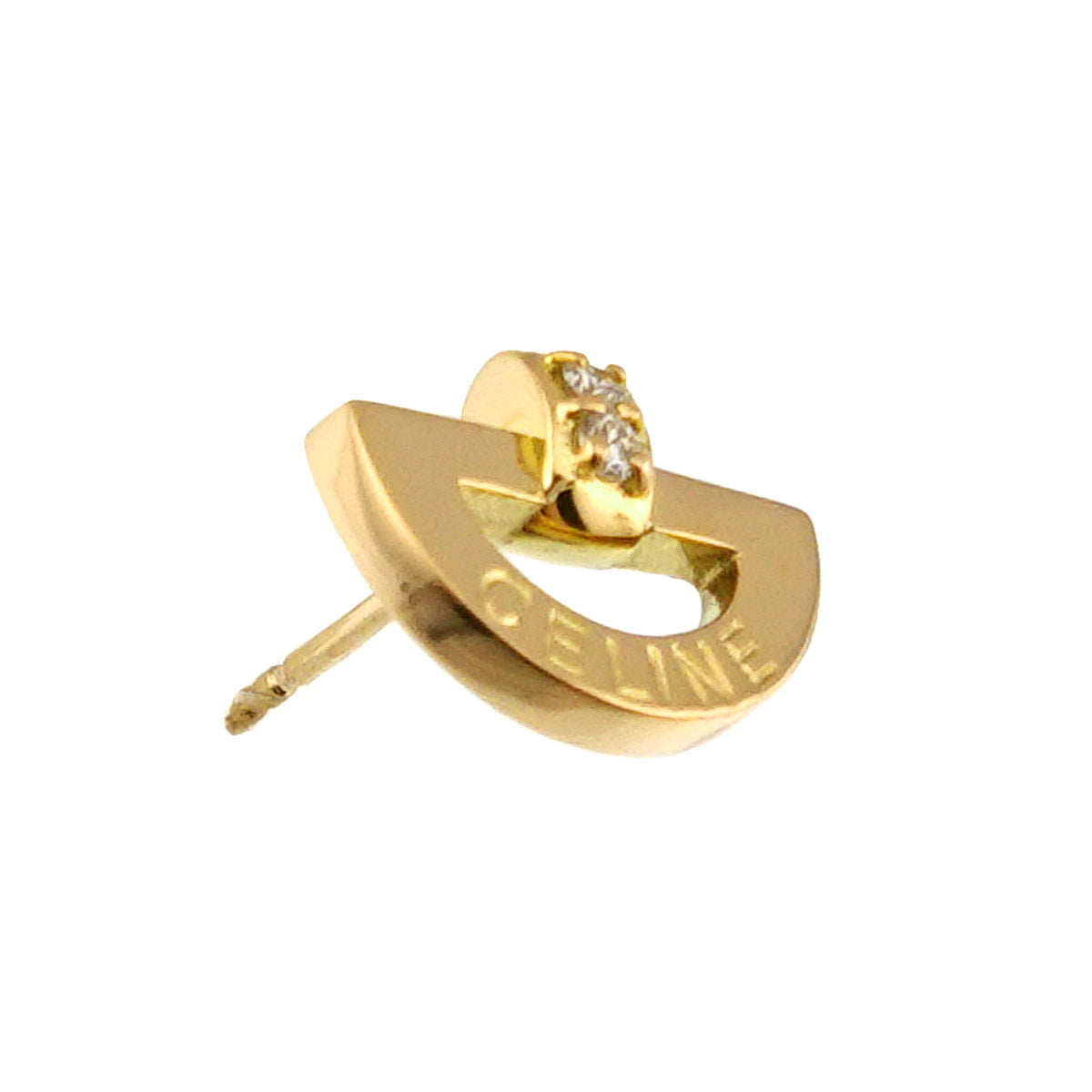 Diamond 0.03ct Earring Pierced 18K YG 750 One Piece only
