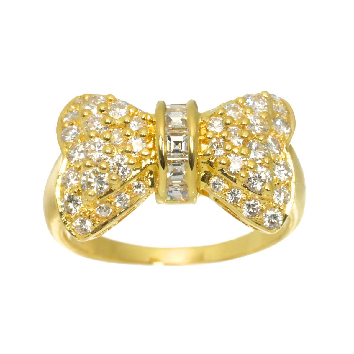 Diamond 1.11ct Ring 18K YG 750 6.75(US)