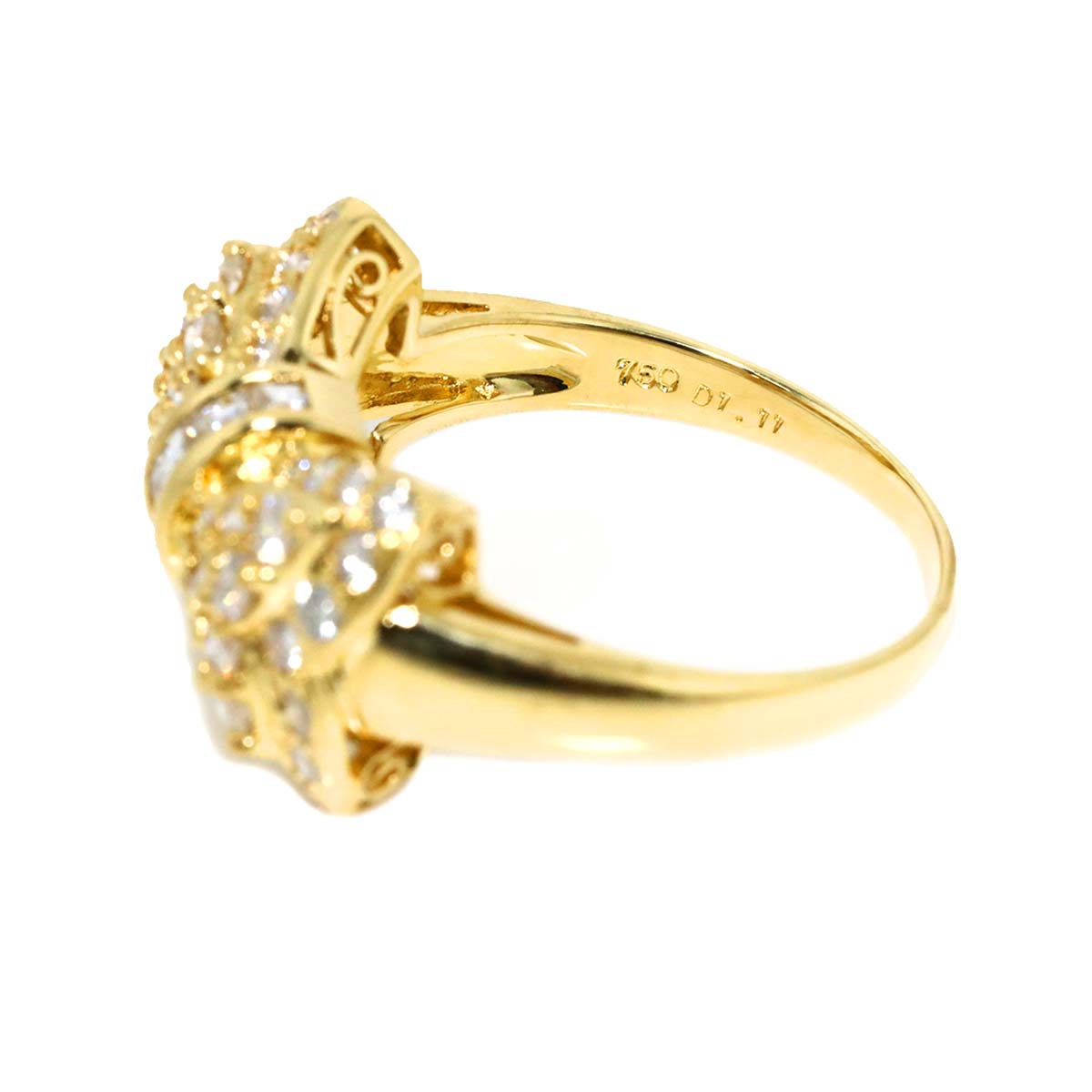 Diamond 1.11ct Ring 18K YG 750 6.75(US)