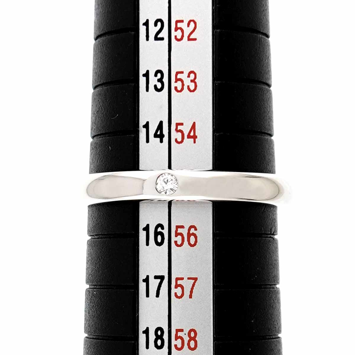 Stacking Band Ring Diamond 1P Pt Size7.25(US)