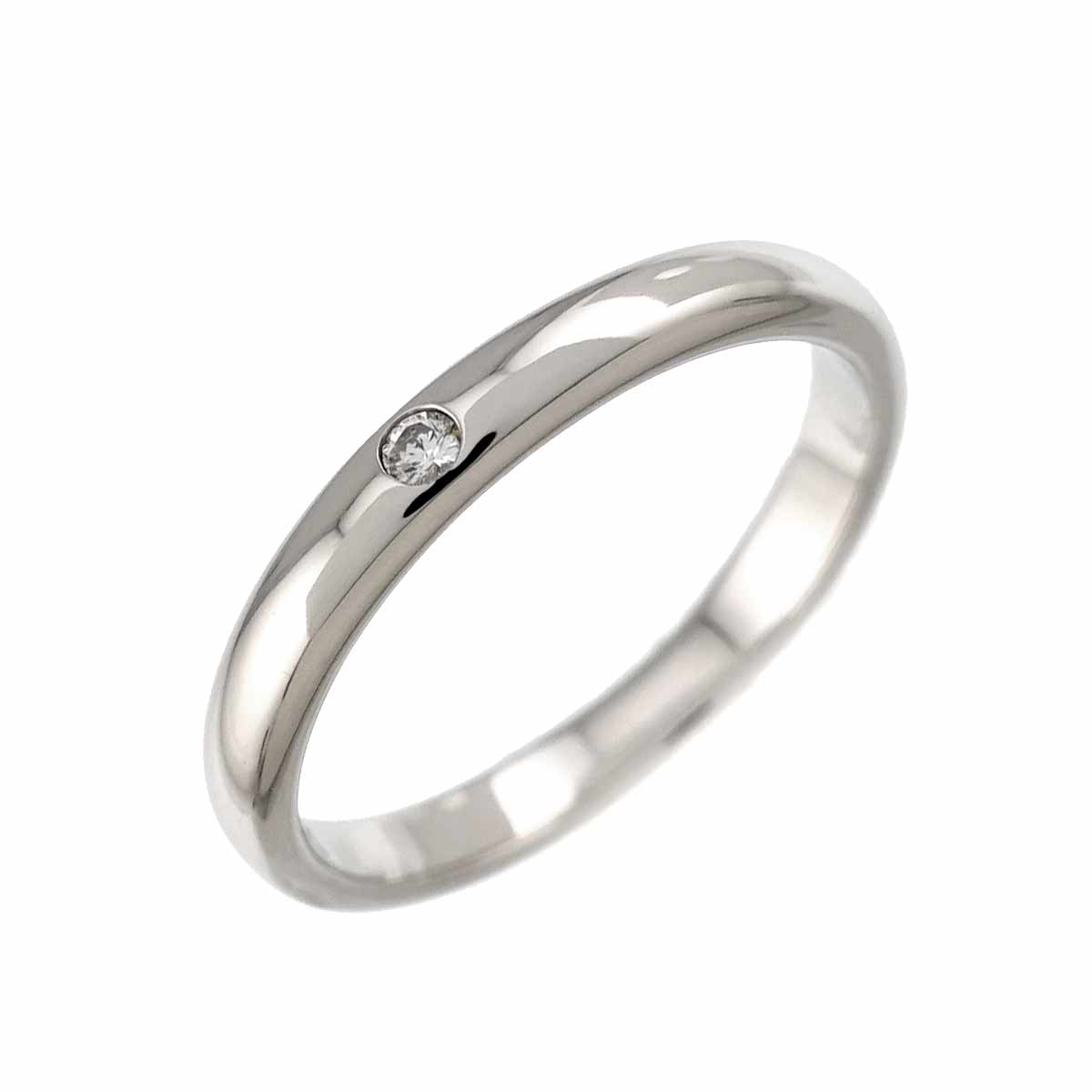Stacking Band Ring Diamond 1P Pt Size7.25(US)