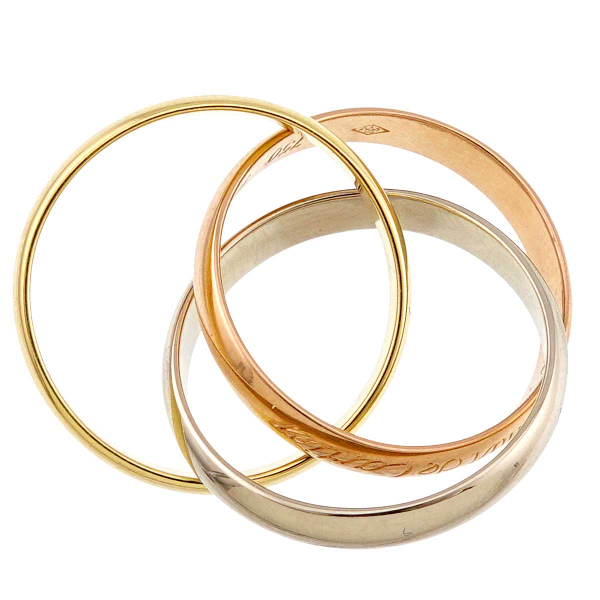 Trinity Ring 18K YG WG PG 750 Size50 5.25(US)