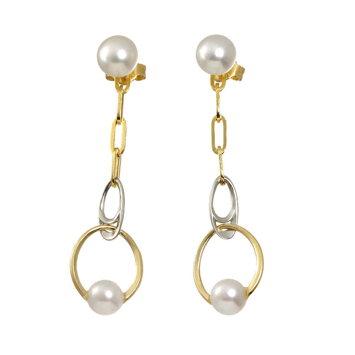 Akoya Pearl Earrings Pierced 18K Pt 750