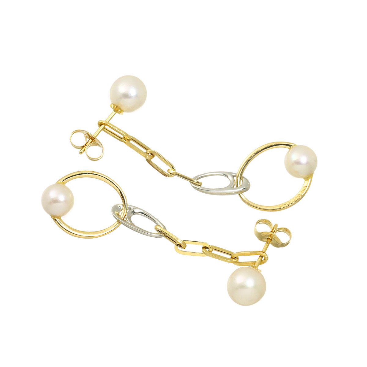 Akoya Pearl Earrings Pierced 18K Pt 750