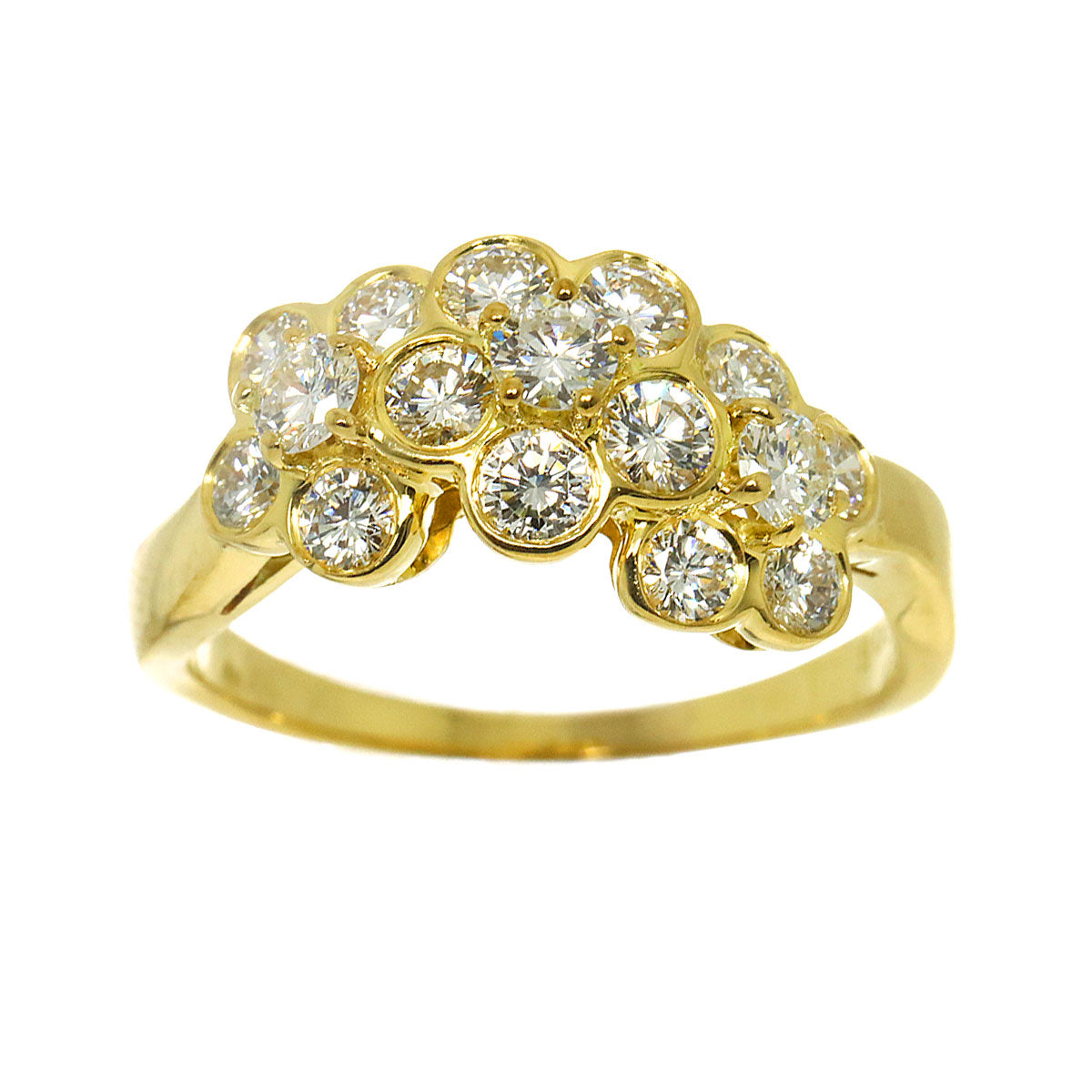Diamond Ring 18K YG 750 size7.25(US)