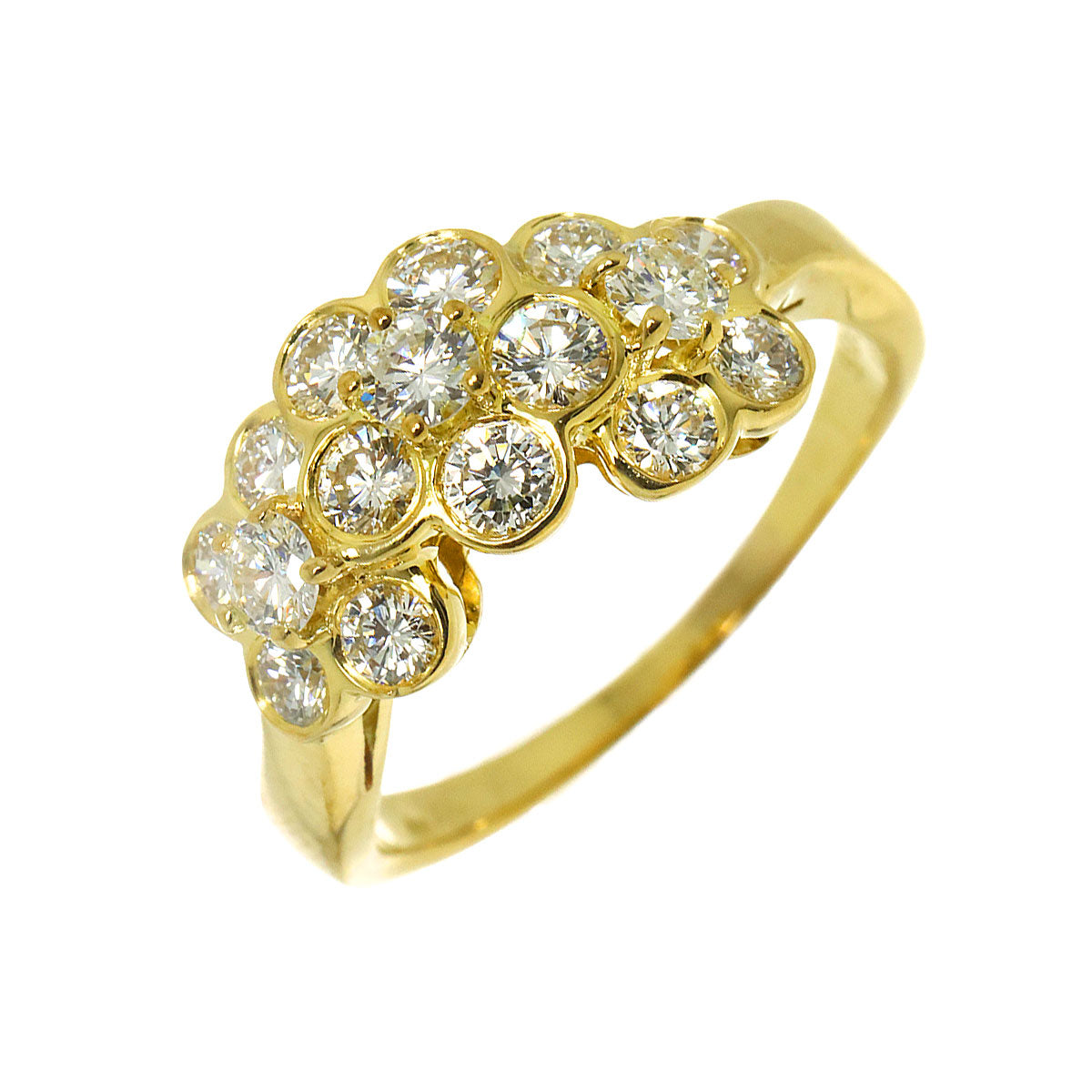 Diamond Ring 18K YG 750 size7.25(US)