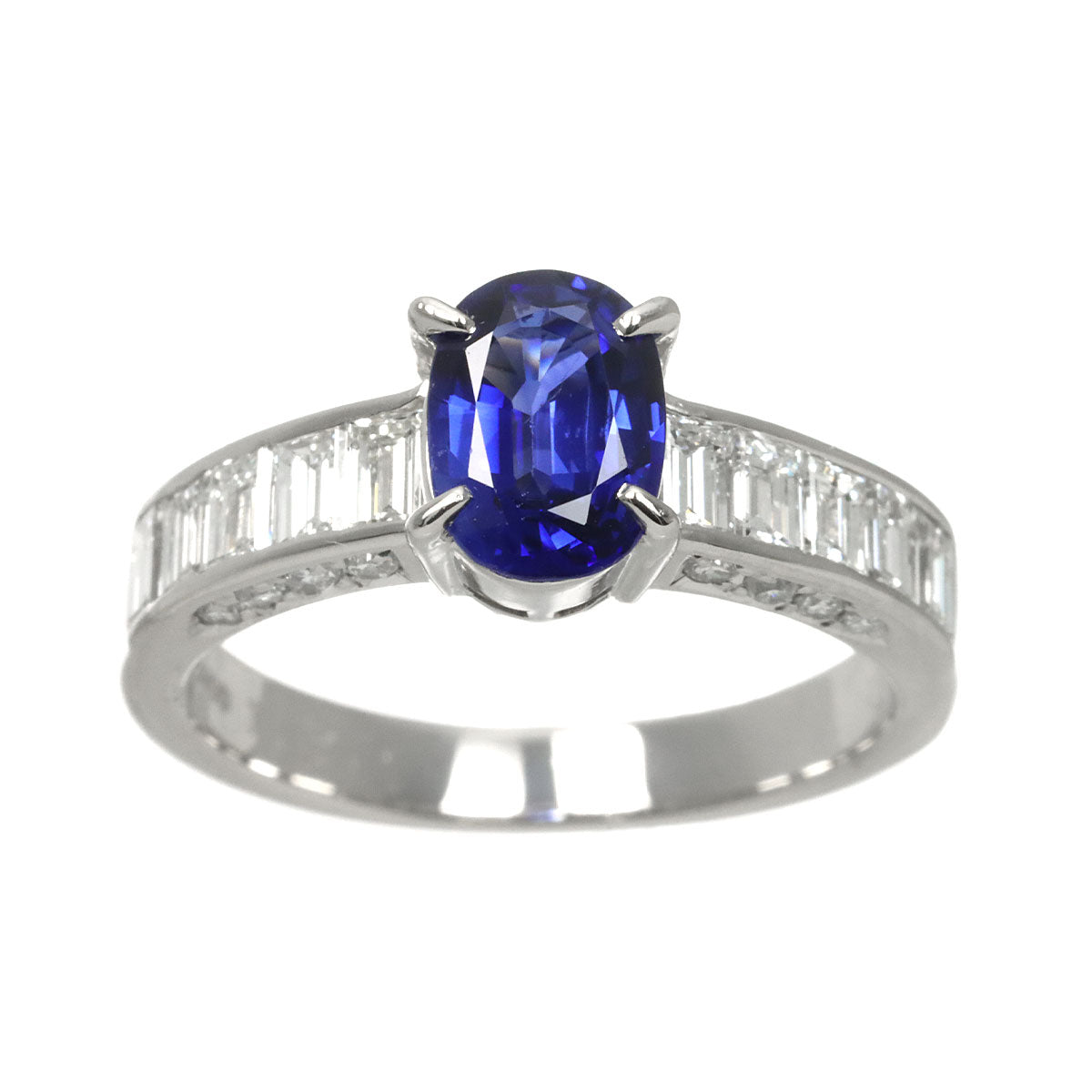 Sapphire 1.38ct Diamond 1.18ct Ring Platinum size6.75(US)