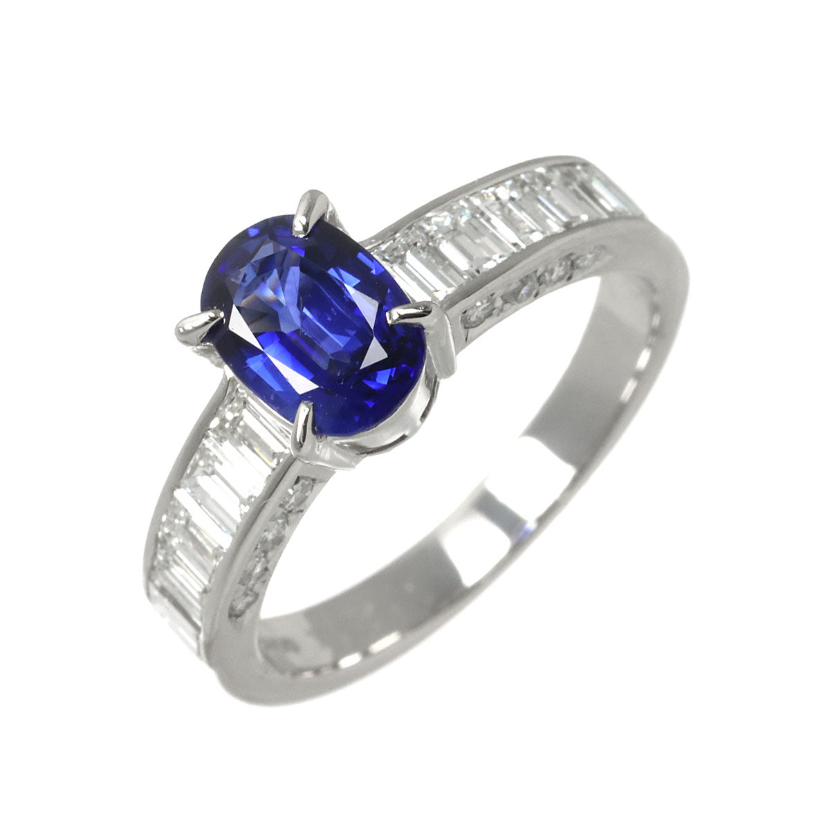 Sapphire 1.38ct Diamond 1.18ct Ring Platinum size6.75(US)