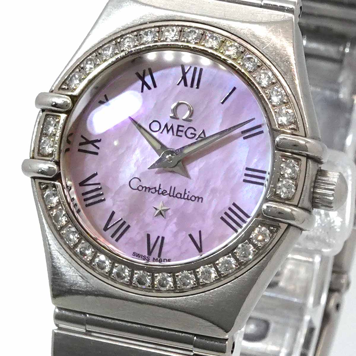 Constellation 1476 83 Bezel Diamond Pink Shell Dial Ladies